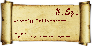 Weszely Szilveszter névjegykártya